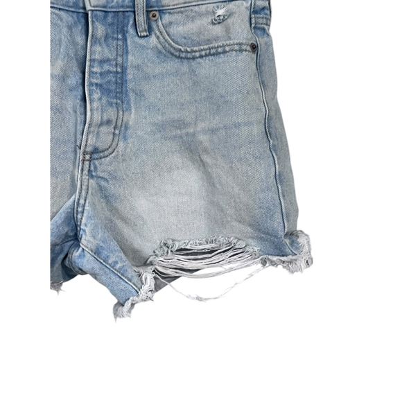 Calvin Klein High Rise Button Fly Cut Off Denim Blue Jean Shorts Size 26 Casual - Picture 3 of 6